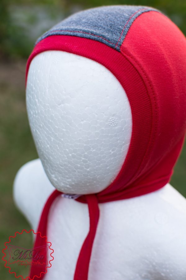 Newborn-Mütze rot/grau - Image 2